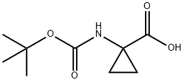 1-[(TERT-ブトキシカルボニル)アミノ]シクロプロパンカルボン酸 化学構造式