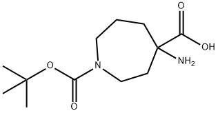 4-Amino-azepane-1,4-dicarboxylic acid 1-tert-butyl ester Structure