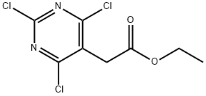 2-(2,4,6-トリクロロピリミジン-5-イル)酢酸エチル 化学構造式