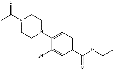 4-(4-Acetyl-1-piperazinyl)-3-amino-benzoic acid ethyl ester Structure