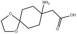 2-(8-氨基-1,4-二氧阿斯匹罗[4.5]癸-8-基)乙酸,889949-15-9,结构式