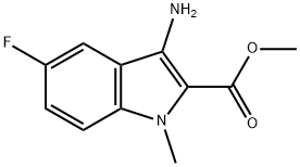 3-氨基-5-氟-1-甲基-1H-吲哚-2-甲酸甲酯,889950-10-1,结构式