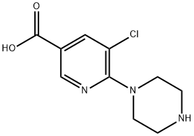 5-CHLORO-6-PIPERAZIN-1-YL-NICOTINIC ACID 化学構造式