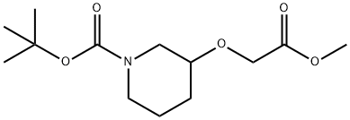 3-METHOXYCARBONYLMETHOXY-PIPERIDINE-1-CARBOXYLIC ACID TERT-BUTYL ESTER 化学構造式