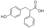 3-(4-HYDROXYPHENYL)-2-PHENYLPROPIONIC ACID, 89-23-6, 结构式
