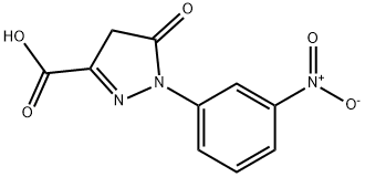 4,5-ジヒドロ-1-(3-ニトロフェニル)-5-オキソ-1H-ピラゾール-3-カルボン酸 化学構造式