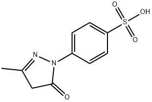 3-メチル-1-(4-スルホフェニル)-2-ピラゾリン-5-オン 化学構造式