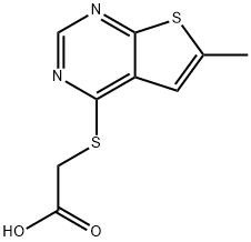 [(6-メチルチエノ[2,3-D]ピリミジン-4-イル)チオ]酢酸 化学構造式
