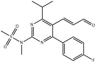 4-(4-氟苯基)-6-异丙基-2-(N-甲基-N—甲磺酰氨基)嘧啶-5-丙烯醛 结构式