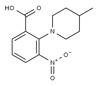 2-(4-甲基哌啶-1-基)-3-硝基苯甲酸, 890091-66-4, 结构式