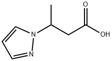 3-(1H-ピラゾール-1-イル)ブタン酸 化学構造式