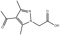 (4-アセチル-3,5-ジメチル-1H-ピラゾール-1-イル)酢酸 化学構造式