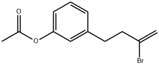 4-(3-アセトキシフェニル)-2-ブロモ-1-ブテン 化学構造式