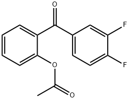 2-アセトキシ-3',4'-ジフルオロベンゾフェノン 化学構造式