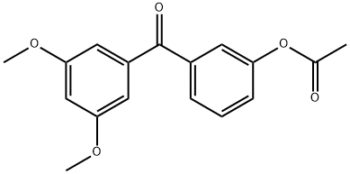 3-アセトキシ-3',5'-ジメトキシベンゾフェノン 化学構造式