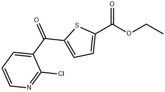 2-CHLORO-3-(5-ETHOXYCARBONYL-2-THENOYL)PYRIDINE Struktur