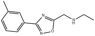 N-{[3-(3-メチルフェニル)-1,2,4-オキサジアゾール-5-イル]メチル}エタンアミン塩酸塩 化学構造式