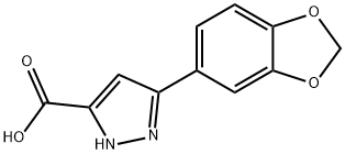 5-ベンゾ[1,3]ジオキソール-5-イル-2H-ピラゾール-3-カルボン酸 化学構造式