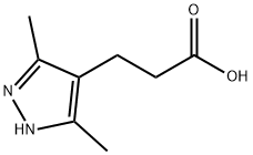 3-(3,5-ジメチル-1H-ピラゾール-4-イル)プロパン酸 化学構造式