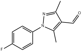 1-(4-FLUOROPHENYL)-3,5-DIMETHYL-1H-PYRAZOLE-4-CARBALDEHYDE 化学構造式