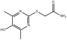 2-[(5-ヒドロキシ-4,6-ジメチル-2-ピリミジニル)チオ]アセトアミド 化学構造式