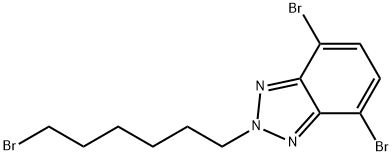 4,7-ジブロモ-2-(6-ブロモヘキシル)ベンゾトリアゾール 化学構造式