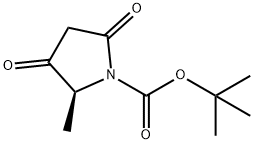 (S)-2-メチル-3,5-ジオキソ-ピロリジン-1-カルボン酸TERT-ブチルエステル 化学構造式