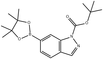 tert-butyl 6-(4,4,5,5-tetramethyl-1,3,2-dioxaborolan-2-yl)-1H-indazole-1-carboxylate Struktur