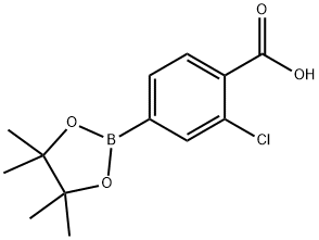 2-Chloro-4-(4,4,5,5-tetramethyl-1,3,2-dioxaborolan-2-yl)benzoic acid Structure