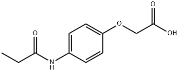 [4-(プロピオニルアミノ)フェノキシ]酢酸 化学構造式