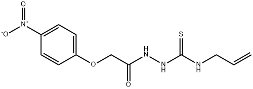 N-allyl-2-[2-(4-nitrophenoxy)acetyl]-1-hydrazinecarbothioamide 化学構造式
