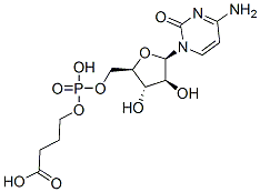 2(1H)-Pyrimidinone, 4-amino-1-(5-O-((3-carboxypropoxy)hydroxyphosphiny l)-beta-D-arabinofuranosyl)- Struktur
