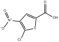 5-クロロ-4-ニトロチオフェン-2-カルボン酸 化学構造式