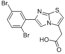 6-(2,5-DIBROMOPHENYL)IMIDAZO[2,1-B]THIAZOLE-3-ACETIC ACID Structure