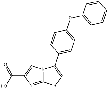 3-(4-PHENOXYPHENYL)IMIDAZO[2,1-B]THIAZOLE-6-CARBOXYLIC ACID 结构式