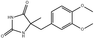 5-[(3,4-ジメトキシフェニル)メチル]-5-メチル-2,4-イミダゾリジンジオン 化学構造式