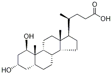 (1β,3α,5β)-1,3-Dihydroxy-cholan-24-oic Acid 化学構造式