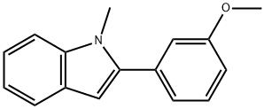 1-メチル-2-(3-メトキシフェニル)-1H-インドール 化学構造式