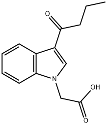 (3-ブチリル-1H-インドール-1-イル)酢酸 化学構造式