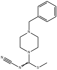 [[4-(benzyl)piperazin-1-yl]-(methylthio)methylene]cyanamide Struktur