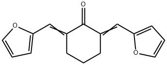 2,6-Di(2-furylmethylidene)cyclohexan-1-one Structure