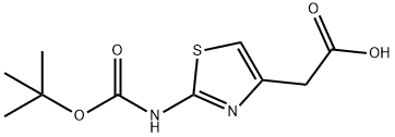 2-叔丁氧羰基氨基噻唑-4-乙酸, 89336-46-9, 结构式
