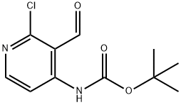 N-(2-氯-3-甲酰基-4-吡啶基)氨基甲酸叔丁酯,893423-62-6,结构式