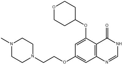 4(3H)-Quinazolinone, 7-[2-(4-Methyl-1-piperazinyl)ethoxy]-5-[(tetrahydro-2H-pyran-4-yl)oxy]- Structure