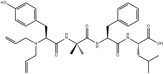 N,N-ジ(2-プロペニル)-L-Tyr-2-メチル-L-Ala-L-Phe-L-Leu-OH 化学構造式
