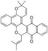 3,10-ジヒドロ-3,3-ジメチル-10-(2-メチル-1-プロペニル)ナフト[2,3-d]ピラノ[3',2':3,4]ナフト[1,2-b]ピラン-11,16-ジオン 化学構造式