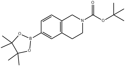 6-(4,4,5,5-三甲基-1,3,2-二氧代硼戊烷-2-基)-3,4-二氢异喹啉-2(1H)-甲酸叔丁酯, 893566-72-8, 结构式