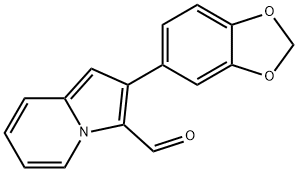 2-(1,3-Benzodioxol-5-yl)indolizine-3-carboxaldehyde 化学構造式