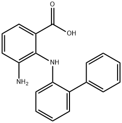 3-アミノ-2-(ビフェニル-2-イルアミノ)安息香酸 化学構造式