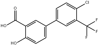 [1,1'-Biphenyl]-3-carboxylic acid, 4'-chloro-4-hydroxy-3'-(trifluoromethyl)- Struktur
